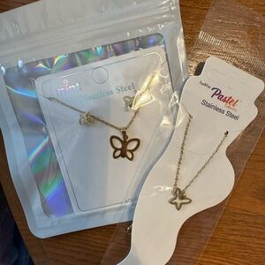 Gold Butterfly and Star Stainless Steel Necklaces